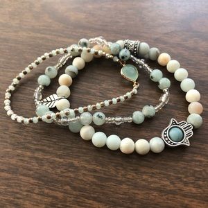 Bead Bracelet and Pendant Set